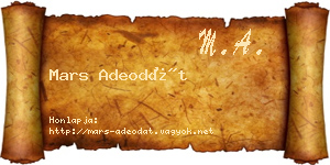 Mars Adeodát névjegykártya